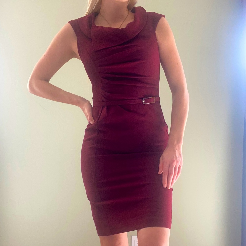 Le Chateau Professional Red Office Dress